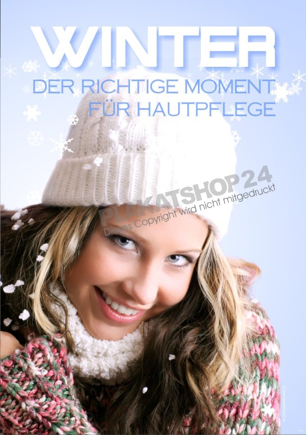Kosmetikplakat Hautpflege im Winter