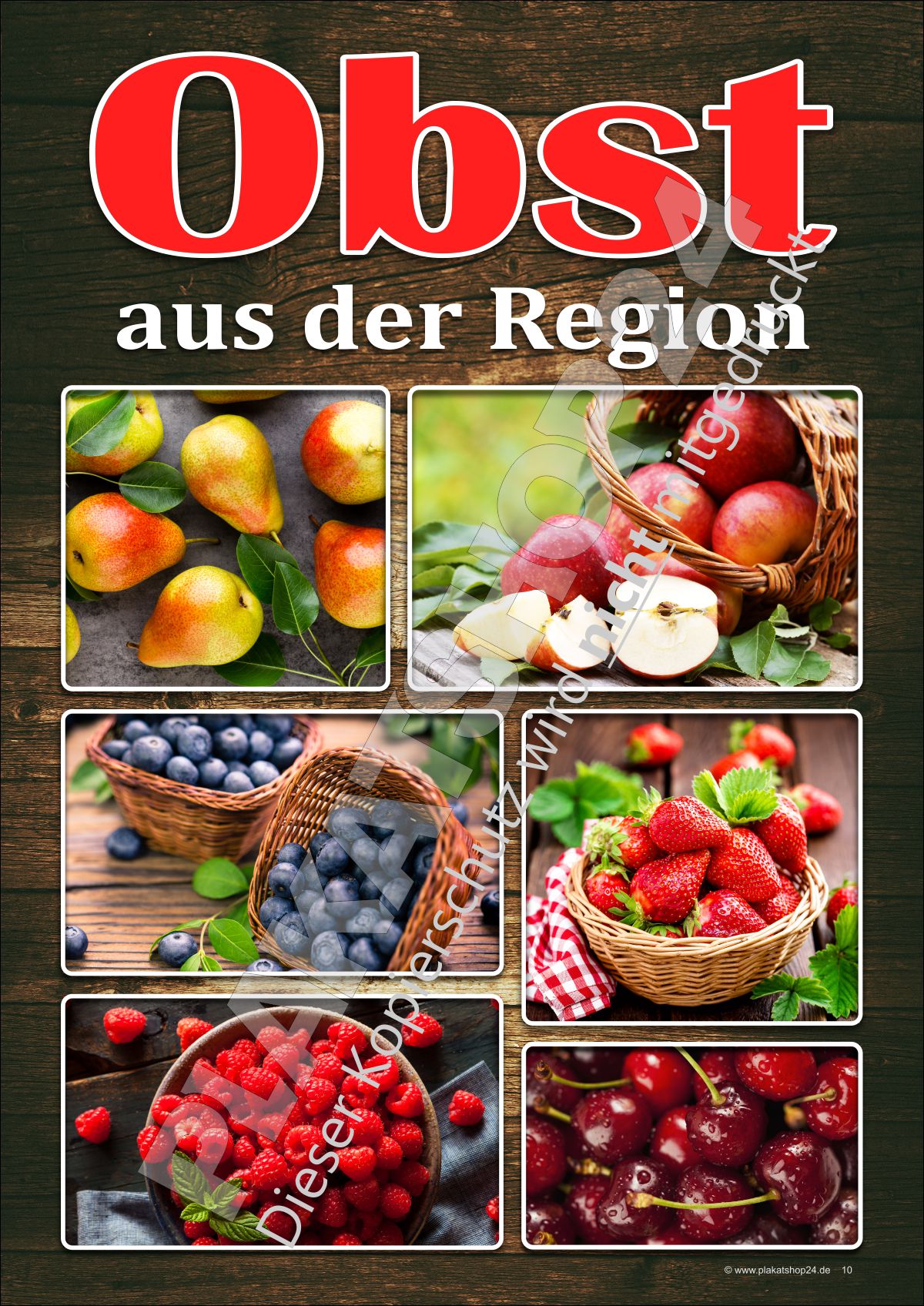 Plakat für Werbung für regionales Obst