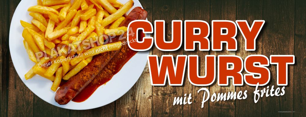 werbung-currywurst-mit-pommes Werbebanner für Currywurst-Werbung