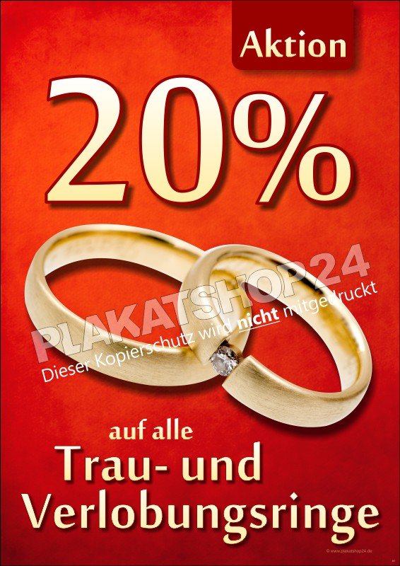 Aktions-Poster 20% auf Trauringe/Verlobungsringe