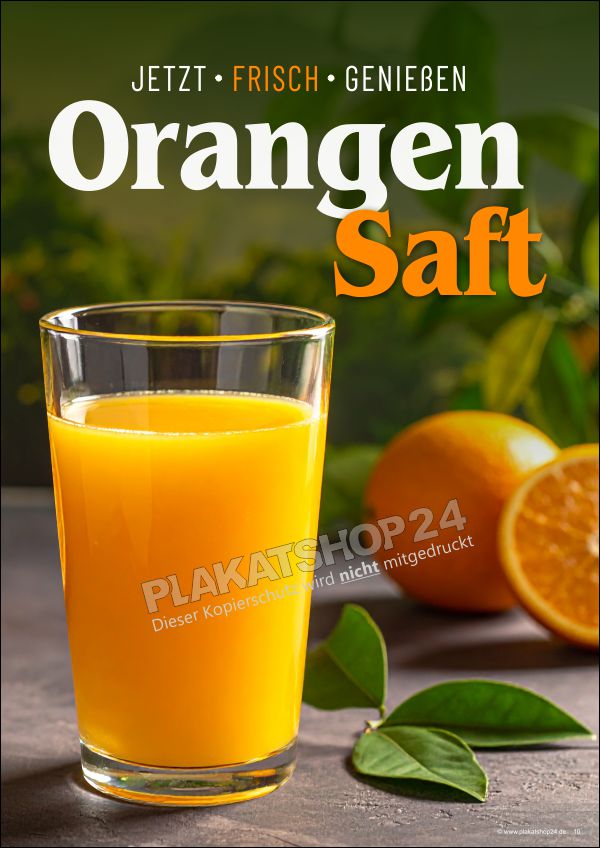 Werbeposter frischer Orangensaft Werbeposter frischer Orangensaft