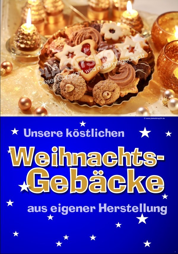 Bäckerei-Plakat für Weihnachtsgebäcke