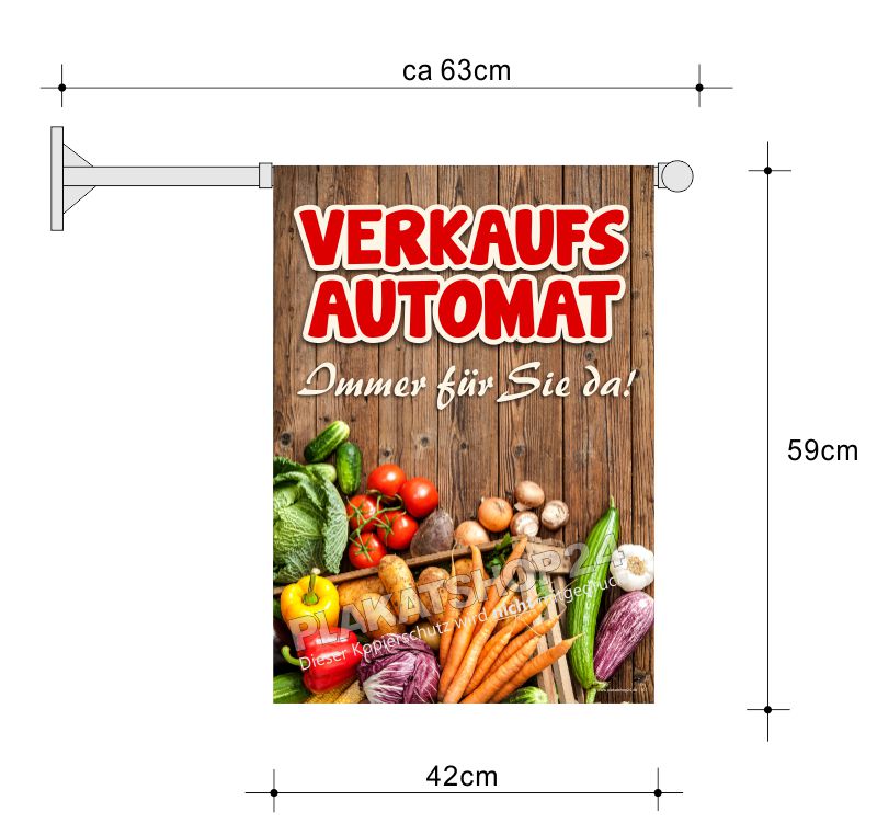 Werbefahne für Verkaufsautomaten Hofladen / Bauernladen