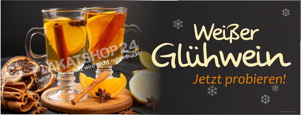 Außenwerbung Banner Weißer Glühwein