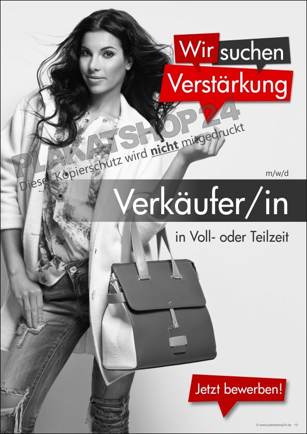 Werbeposter freie Stelle Verkäufer/in
