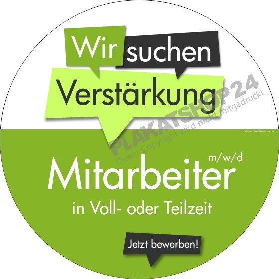 Aufkleber Mitarbeiter gesucht