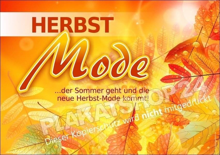 Herbst-Plakat im Querformat für Dekoration zum Thema Herbstmode