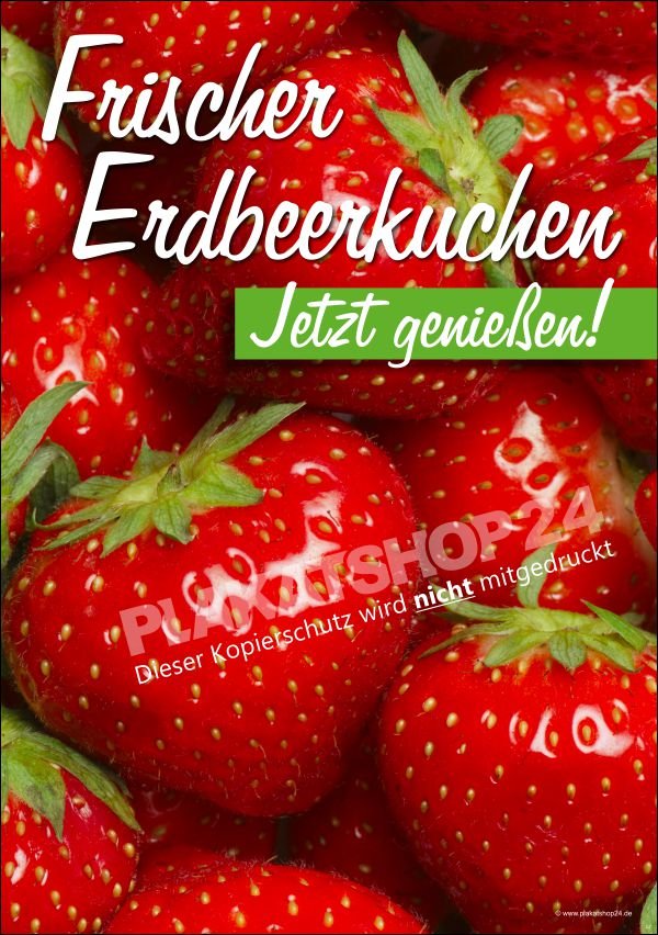 Plakat frischer Erdbeerkuchen