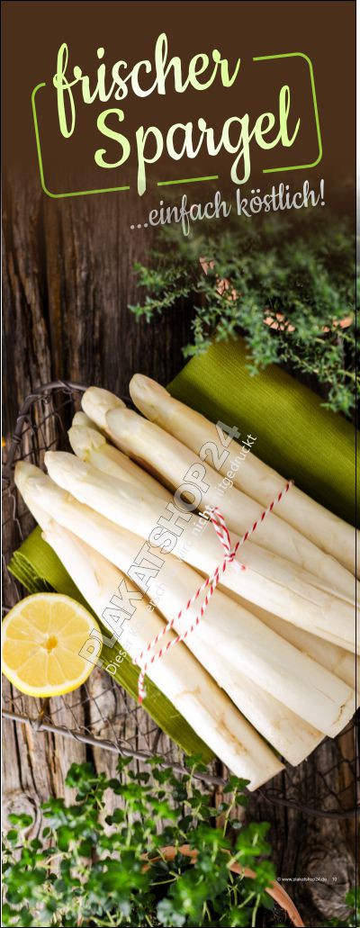 PVC-Plane mit Spargelwerbung im Hochformat