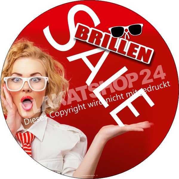 Aufkleber für Brillen-Sale Aktion