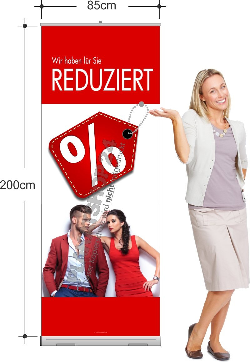 ROBA8111 Rollupbanner für Modehaus für Reduziert-Aktion