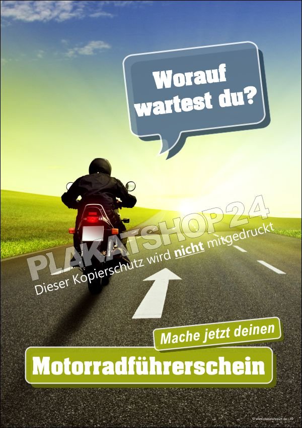 Werbeposter Fahrschule Motorradführerschein