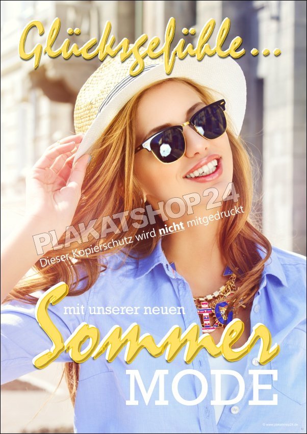 Poster Werbung für Boutique Sommermode