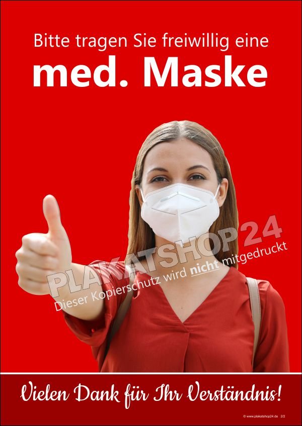 coroanplakat-med-maske Poster Zum Schutz freiwillig med. Maske tragen