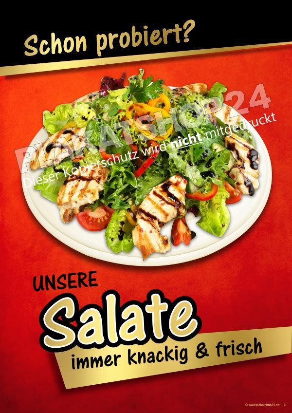 Werbeplakat Foto Salatteller
