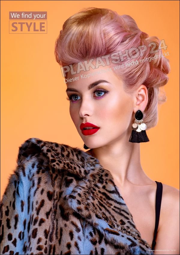 Dekoplakat modernes Styling Damenfrisur