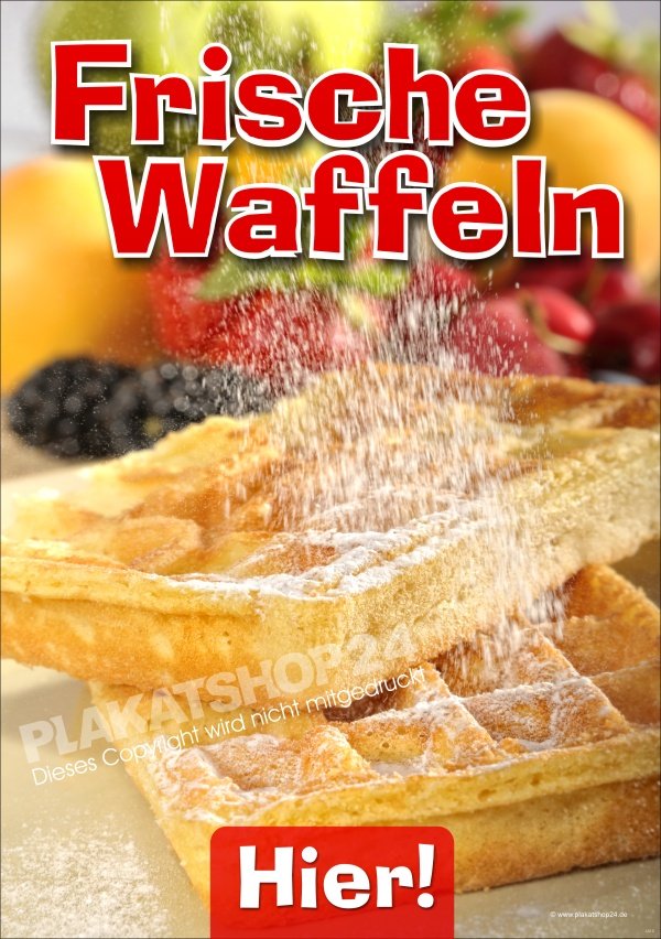 Waffelposter für Werbung für frische Waffeln