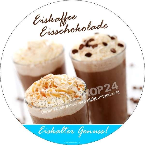 Caféaufkleber Eisschokolade / Eiskaffee