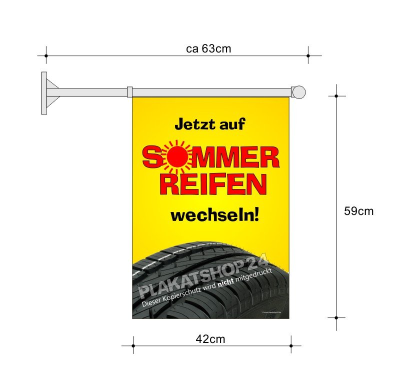 Stockfahne für Autobranche für Sommerreifen-Werbung