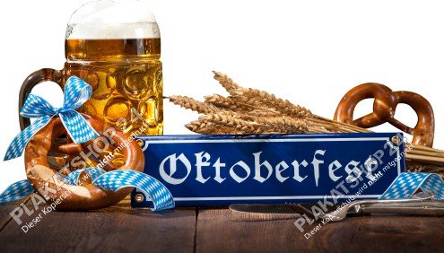 Tolle Oktoberfest-Klebefolie Maßkrug, Brezeln, Ähren