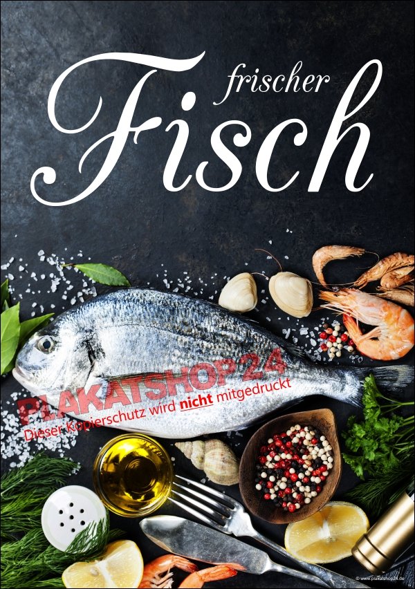 Werbeschild "frischer Fisch"