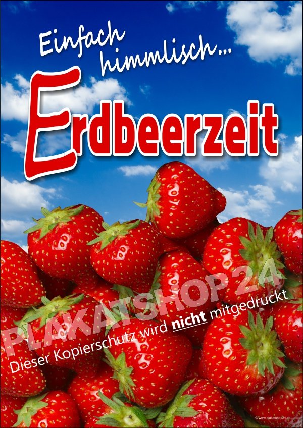 Erdbeer-Plakat für Reklame für frische Erdbeeren