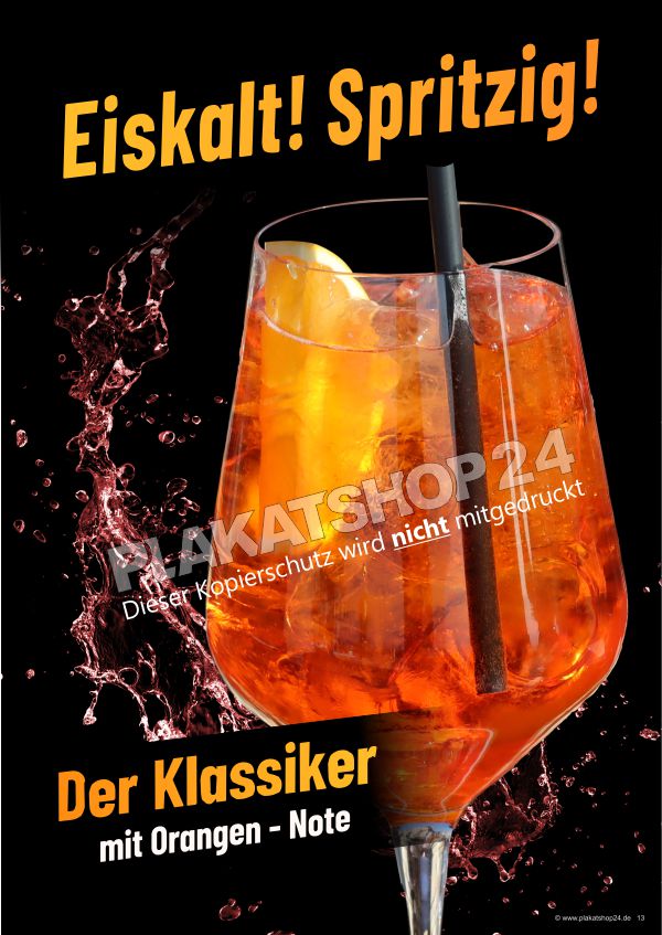 Werbeplakat Cocktail - Der Klassiker mit Orange Werbeplakat Cocktail - Der Klassiker mit Orange