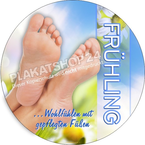 Werbefolie für gepflegte Füße im Frühling/Fußpflege