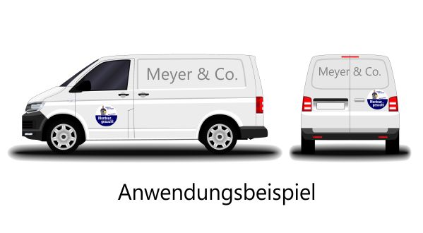 beispiel-fahrzeugwerbung Aufkleber Stellenangebot Monteur gesucht