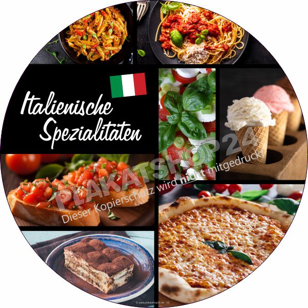 Schaufensterfolie Werbung für Italienische Spezialitäten