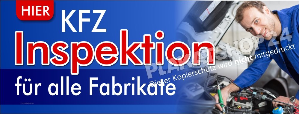 Autowerkstatt-Banner für Kfz-Inspektionen alle Fabrikate