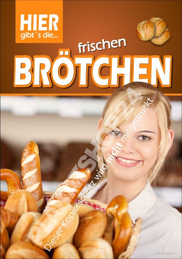 Brötchenplakat für Bäckerei und Backshop