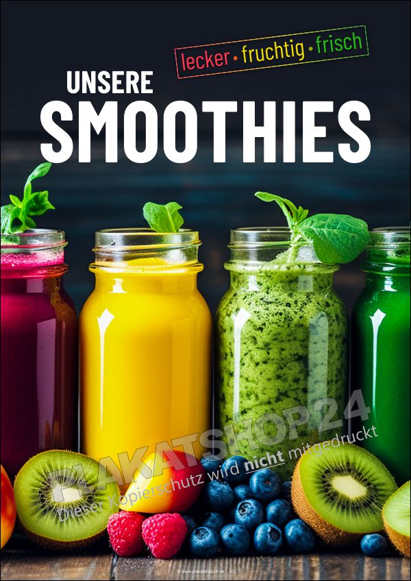 Smoothie Plakat mit Foto frische Smoothies