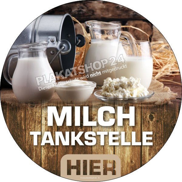 Milchtankstelle hier - Werbeaufkleber