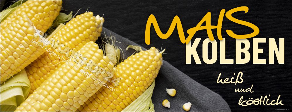 Werbebanner mit Foto heiße Maiskolben