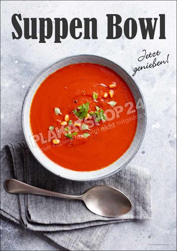 Werbeplakat Suppen Suppenbowls