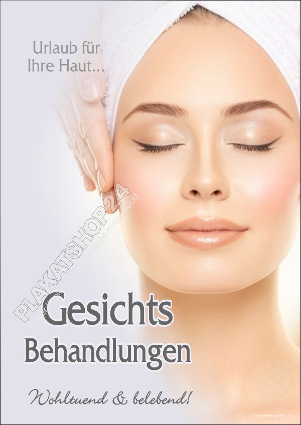 Plakat Gesichtsbehandlungen Kosmetik | Werbeposter Kosmetikstudio wetterfest