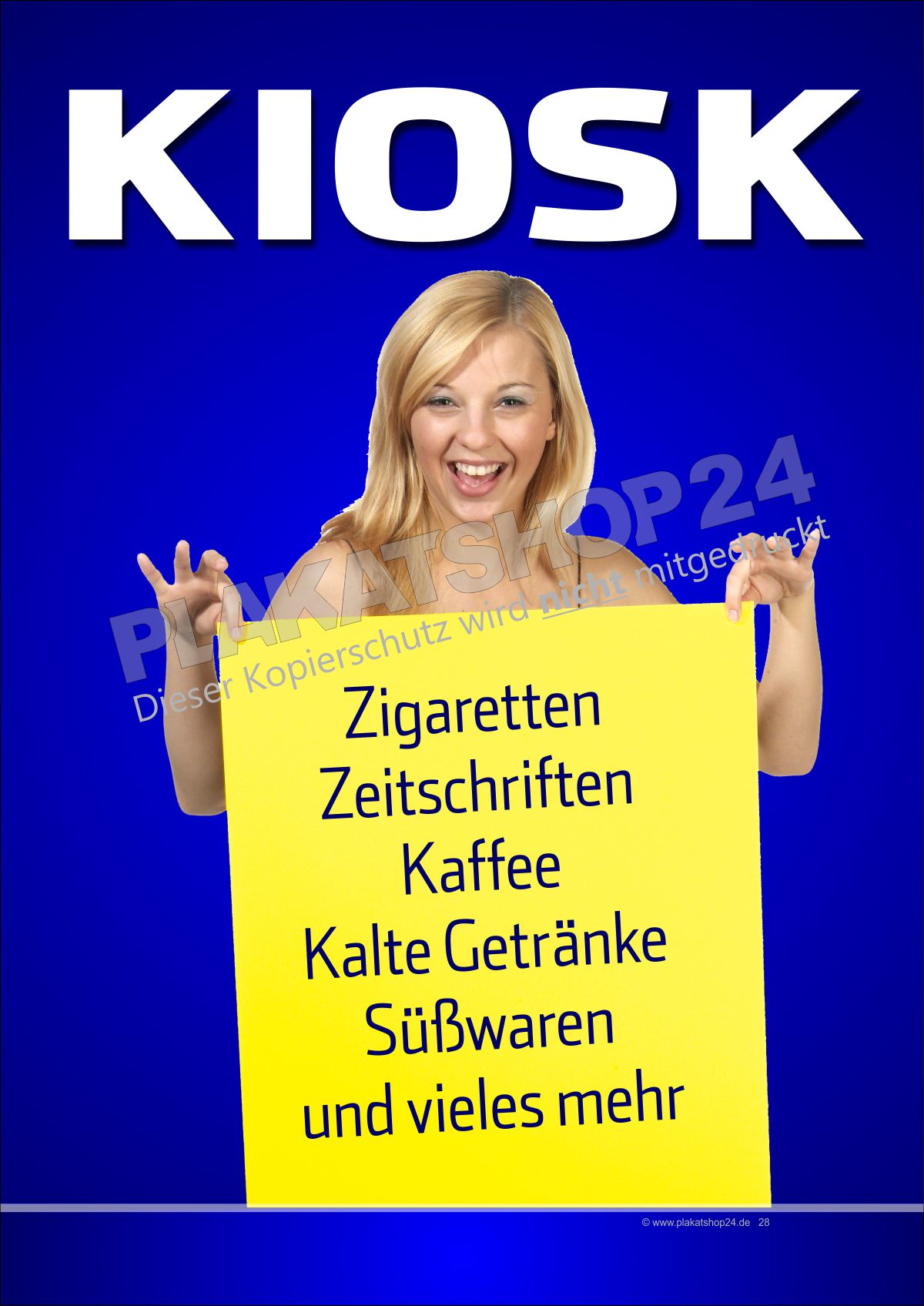 Poster für Kioskwerbung als Hinweisschild für Kiosk