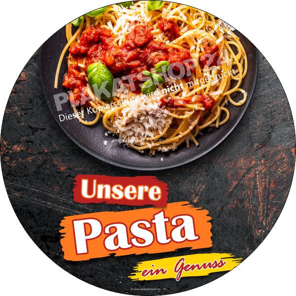 Aufkleber für Werbung für Pasta-Gerichte