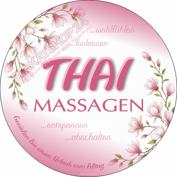 Blumiger Thaimassageaufkleber für Massagepraxis Blumiger Thaimassageaufkleber für Massagepraxis