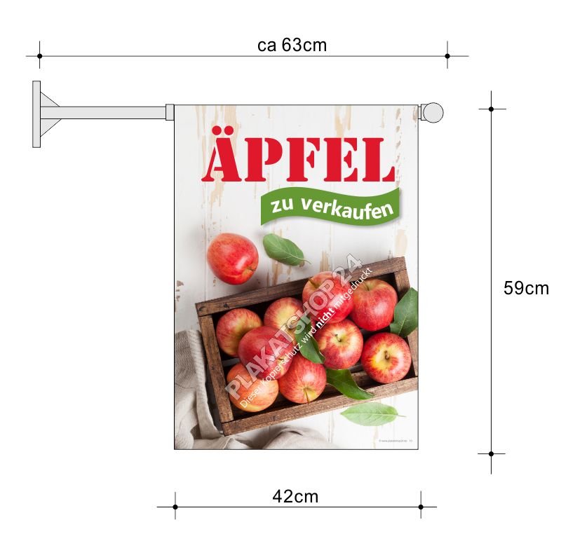 obstfahne-apfelverkauf Obstfahne Äpfel zu verkaufen