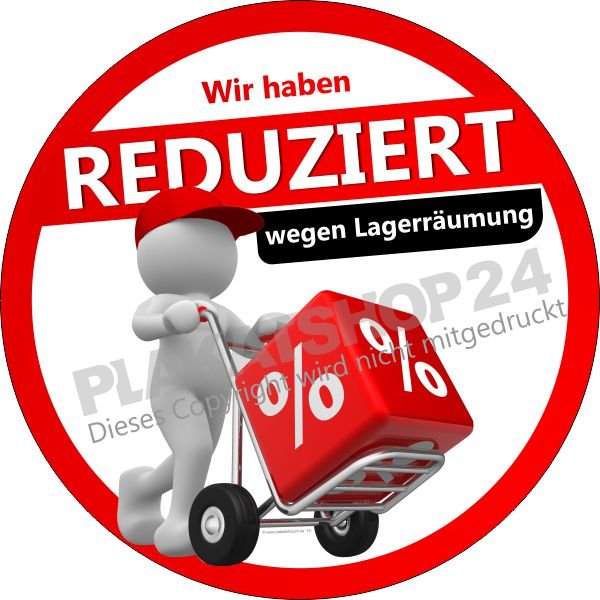 Reduziert Aufkleber für Lagerräumung