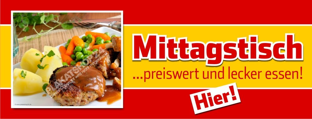 Banner für Mittagstisch z.B. für Aussenwerbung