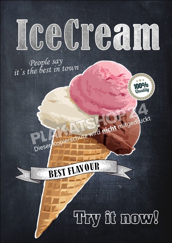 Eisposter im trendigen Vintage Stil