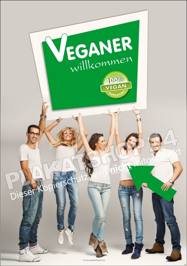 Werbeplakat für vegane Produkte