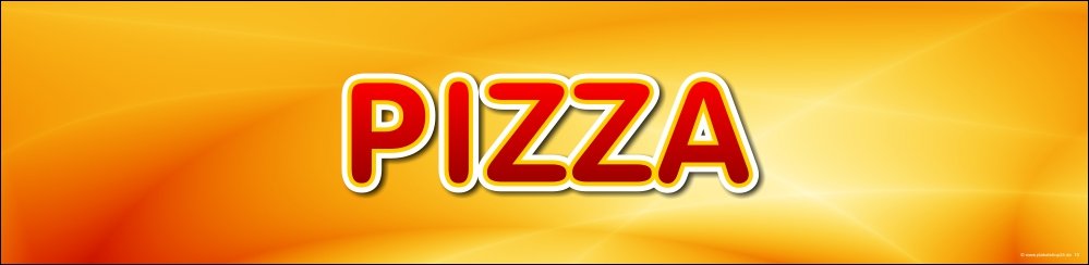 Schriftzug Pizza als selbstklebende Folie