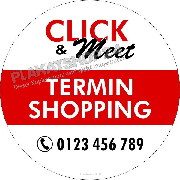 Aufkleber Click & Meet Terminshopping