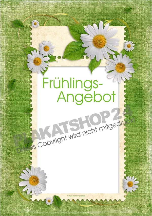 Angebotsplakat Frühling für Ihren individuellen Angebotstext mit Frühlingsangeboten