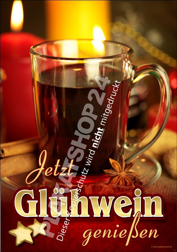 Glühwein-Plakat für Glühwein-Ausschank