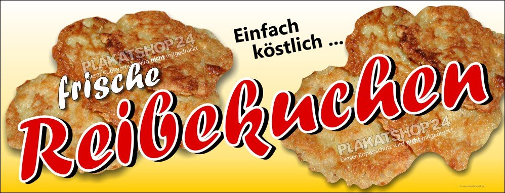 XA373258becae21f8c8 Werbebanner Reibenkuchen mit Bild frische Reibekuchen